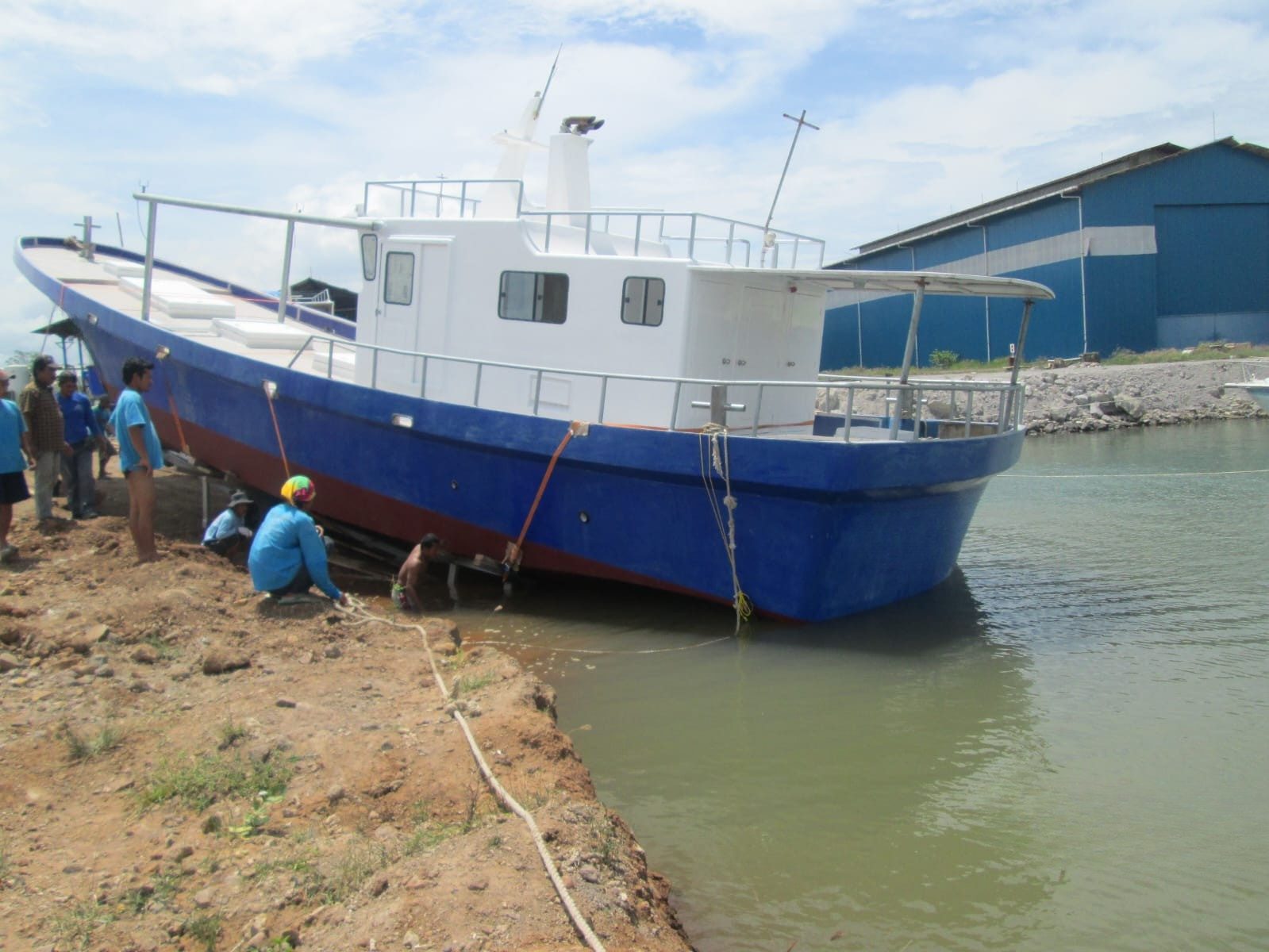 Fishing boat at launch
