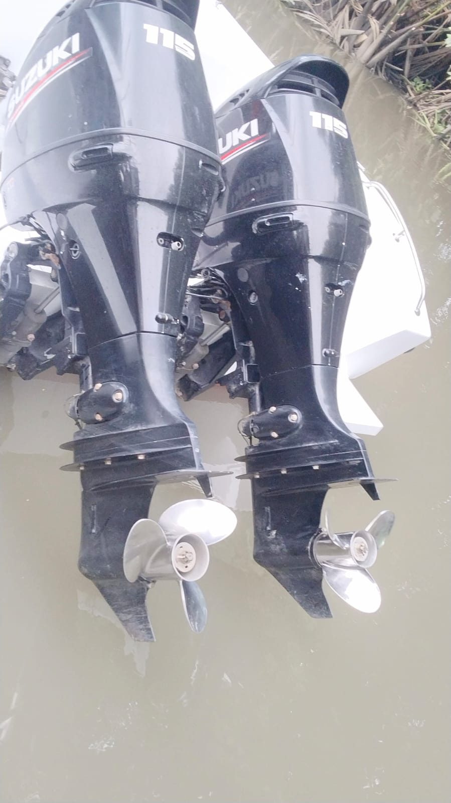 Twin outboard engines specified and serviced at the yard